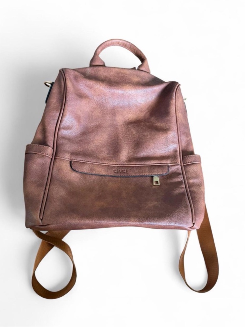 CLUCI Brown Leather Backpack - Classic Women’s Bag